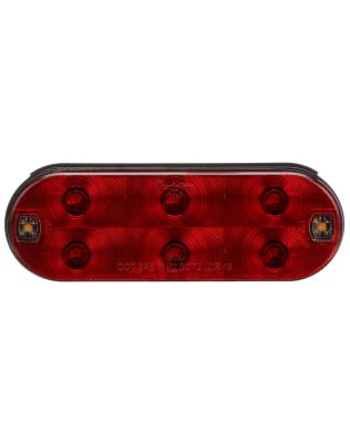 60 Series LED 2"x6" Oval 8 Diode Red|Clear Polycarbonate Lens, Grommet Mount,Hardwired Fit 'N Forget S.S. 12V, I6|P2|T|R|S2 Stop Turn Tail and Integrated Back Up Light