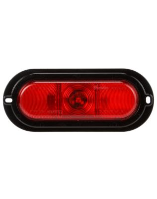 Super 66, LED, Red, Oval, 1 Diode, Stop/Turn/Tail, Black Flange Mount, Fit 'N Forget S.S., 12V