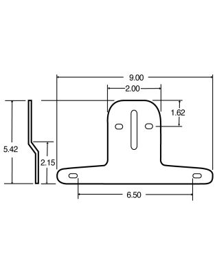 Bracket Mount, Submersible Trailer Lighting, Used In Shape Lights, Black Plastic, 2 Screw Bracket Mount