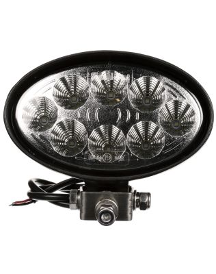 Signal-Stat 4x6 in. Oval LED Flood Light, Black, 8 Diode, 1400 Lumen, Blunt Cut, 12-24V