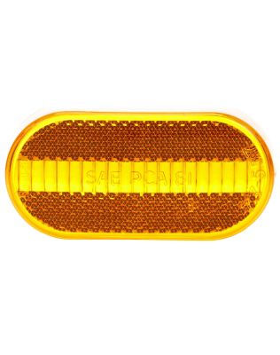 Signal-Stat, Oval, Yellow, Acrylic, Replacement Lens for Economy Mirrors (97628, 97629, 97627, 97630, 97631), M/C Lights (1263, 1264A), Snap-Fit