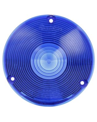 Signal-Stat, Round, Blue, Acrylic, Replacement Lens for Pedestal Lights, 3 Screw