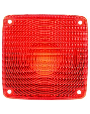 Signal-Stat, Square, Red, Polycarbonate, Replacement Lens for Pedestal Lights, 4 Screw