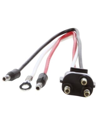 Stop/Turn/Tail Plug, 16 Gauge GPT Wire, Straight PL-3, .156 Bullet Terminal/Ring Terminal, 10 in.