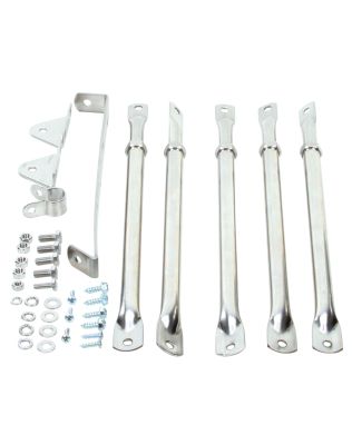 Adjustable, 15-21 x 0.625 in., Universal Side Mounting Bracket, Silver Steel West Coast Rigid Bracket