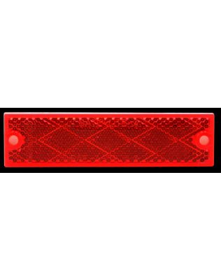 Rectangle, Red, Reflector, 2 Screw or Adhesive Mount, Basket