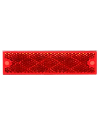 Rectangle, Red, Reflector, 2 Screw or Adhesive Mount, Bulk