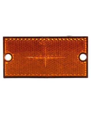 Rectangle, Yellow, Reflector, Black ABS 2 Screw, Bulk