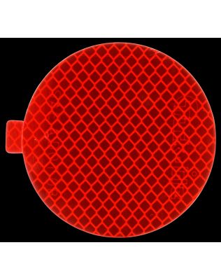 Retro-Reflective Tape, 3" Round, Red, Reflector, Adhesive Mount, Basket