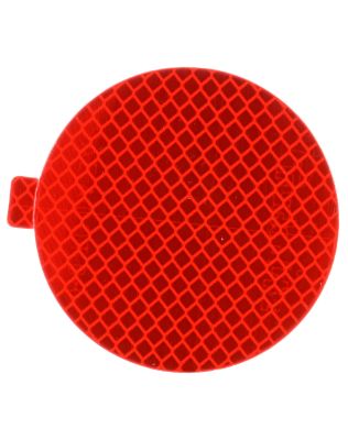 Retro-Reflective Tape, 3" Round, Red, Reflector, Adhesive Mount, Bulk