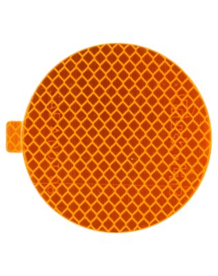 Retro-Reflective Tape, 3" Round, Yellow, Reflector, Adhesive Mount, Bulk