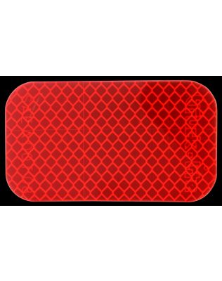 Retro-Reflective Tape, 2' x 3-1/2" Rectangle, Red, Reflector, Adhesive Mount, Basket