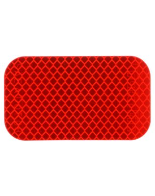 Retro-Reflective Tape, 2' x 3-1/2" Rectangle, Red, Reflector, Adhesive Mount, Bulk