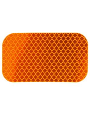 Retro-Reflective Tape, 2' x 3-1/2" Rectangle, Yellow, Reflector, Adhesive Mount, Bulk