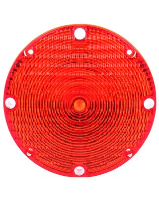 Round, Red, Acrylic, Replacement Lens for Bus Lights (90327R, 6503, 6504), 4 Screw
