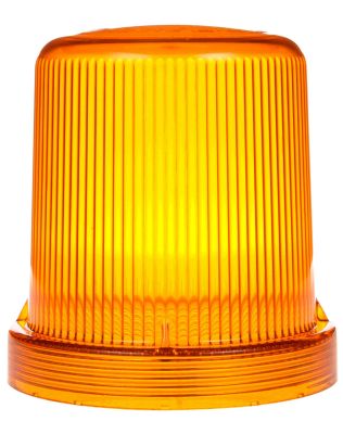 Round, Yellow, Polycarbonate, Replacement Lens for Strobes & Beacons (92569Y, 92565Y, 92566Y, 92568Y), Threaded Fit
