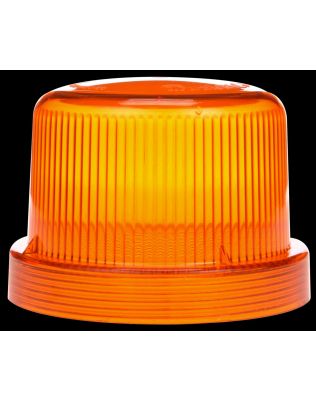 Round, Yellow, Polycarbonate, Replacement Lens for Strobes & Beacons (92564Y), Threaded Fit