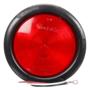 40 Series, Incandescent, Red, Round, 1 Bulb, Stop/Turn/Tail, Black Grommet Mount, PL-3, Stripped End/Ring Terminal, 12V, Kit