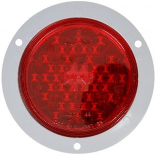 Super 44, LED, Red, Round, 42 Diode, Stop/Turn/Tail, Gray Flange Mount, Fit 'N Forget S.S., 12V