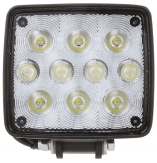 Signal-Stat 4x3.75 in. Rectangular LED Work Light, Black, 10 Diode, 819 Lumen, Stripped End, 12-36V, Bulk