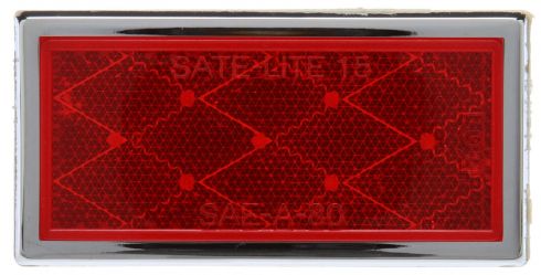 Signal-Stat, Rectangle, Red, Reflector, Chrome Acrylic Adhesive Mount, Display