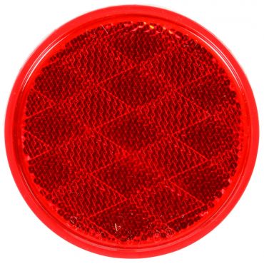 Signal-Stat, 3-1/8" Round, Red, Reflector, Adhesive Mount, Display