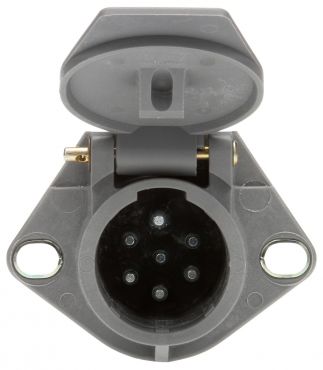 50 Series, 7 Solid Pin, Grey Plastic, Flush Mount, Receptacle